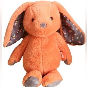 B Softies Orange Bunny Rabbit 12" Plush Stuffed Animal Toy Gray Ears